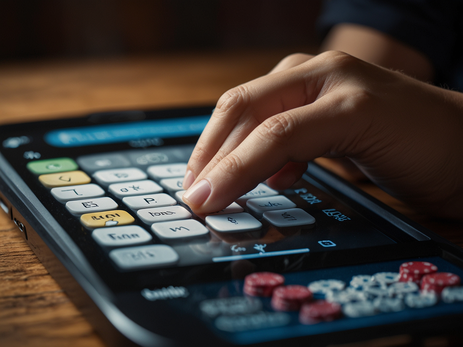 User accessing secure login on a mobile device