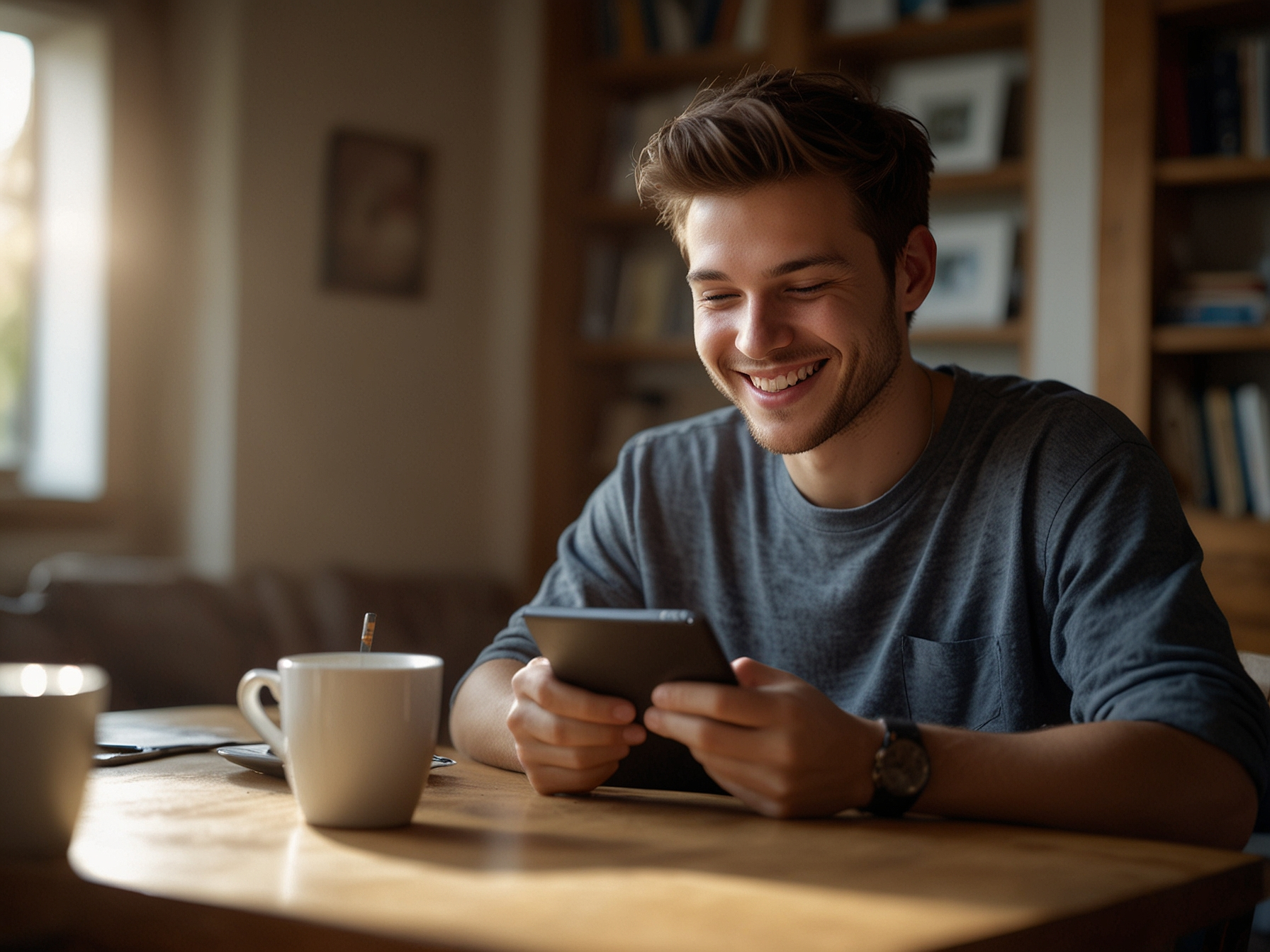 New user filling registration form on tablet